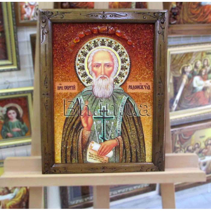 Ікона іменна «Преподобний Сергій Радонезький чудотворець»  (ІЧ-92) 30х40 см. 